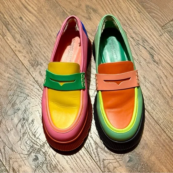 CHARLOTTE STONE Adam V2 platform color block loafers. Size 9 - Picture 2 of 11